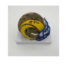 Aaron Donald Autographed Mini Camo Helmet