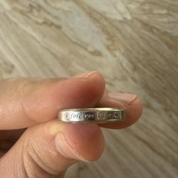 18k White Gold And Yellow Gold Wedding Ring Men Engraved 