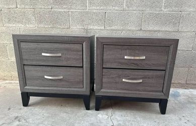 2 Large Gray Nightstands