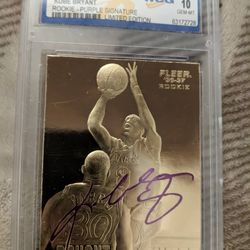 Kobe Bryant 1(contact info removed) Fleer 23KT Rookie Purple Signature