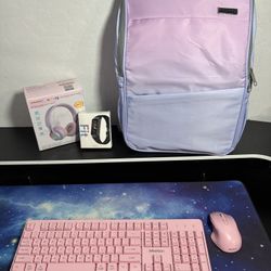 All NEW Computer Bundle, Backpack, & Smart Watch, Pink/Purple