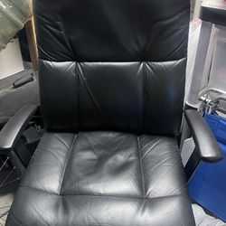 Genuine Black Leather Laz Boy Office Chair