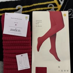 Red tights and boot socks
