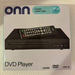 Onn DVD Player w/HDMI Cable, Remote Control, New In Open Box,