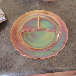 Antique Carnival Glass Divided Plate