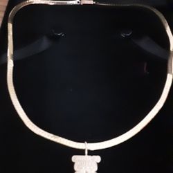 14KT CHICAGO BULLS SOLID GOLD CHAIN AND CHARM