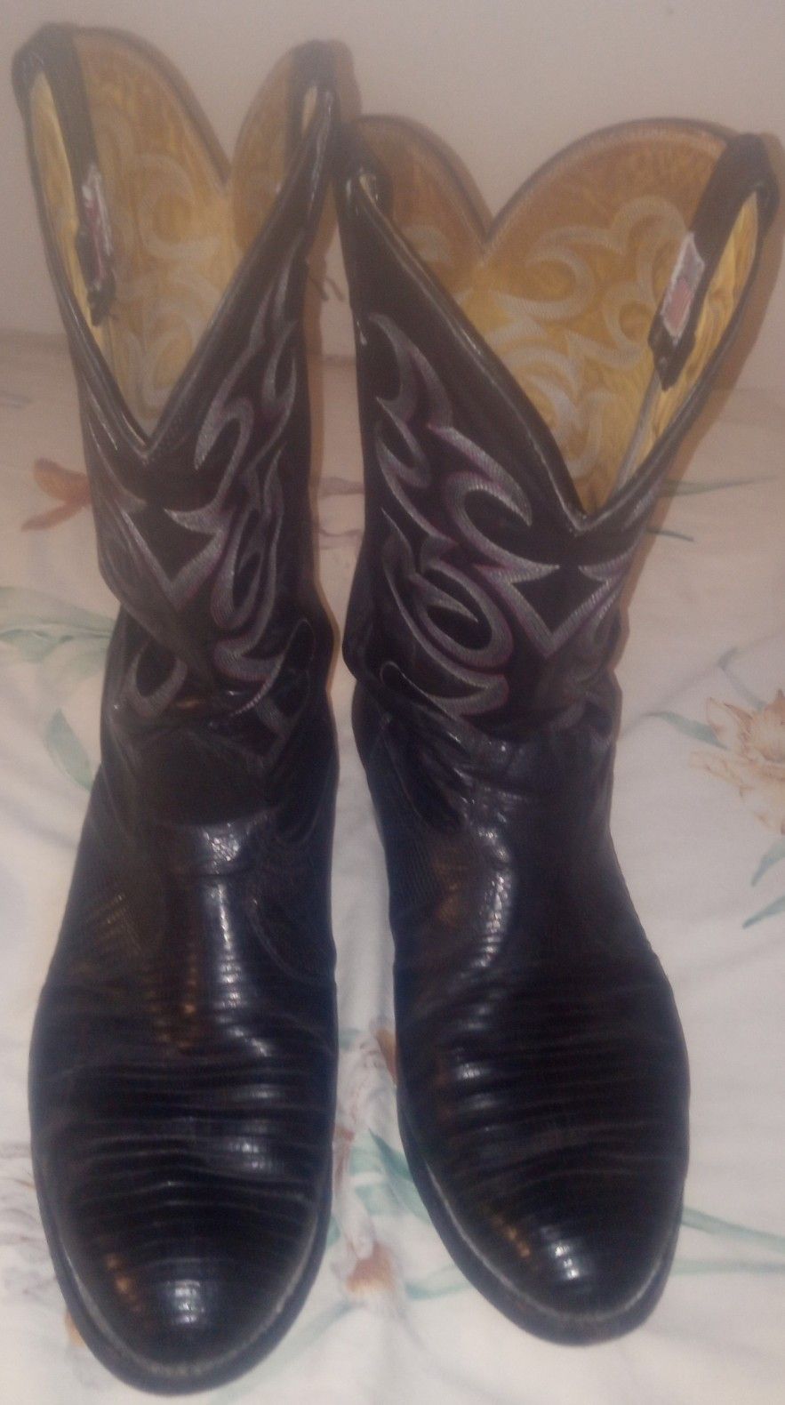Vintage Lizard Skin Nocona Cowboy Boots Sz. 11W Made In 1993