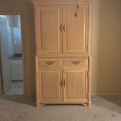 Thomasville White oak  Armoire Dresser Storage cabinet