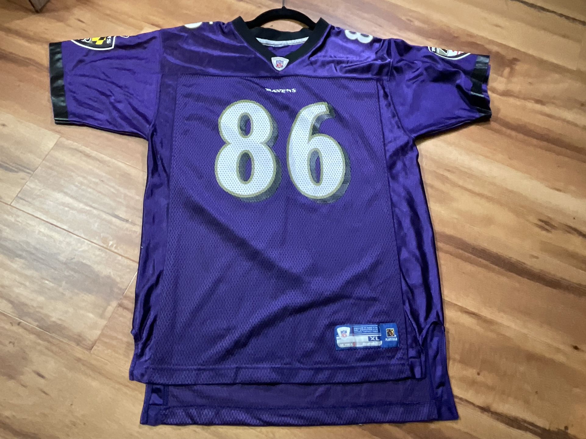 Reebok Baltimore Ravens Todd Heap #86 Jersey Men’s Size XL Purple NFL On Field No rips, tears or stains
