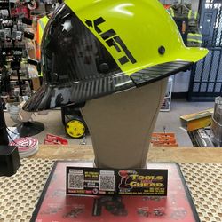 LIFT Carbon Fiber Full Brim Lime Green And Black Hard Hat