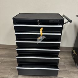 Rolling Tool Box 6 Drawers Black 