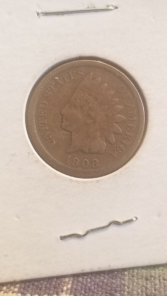 1908 S Indian head penny