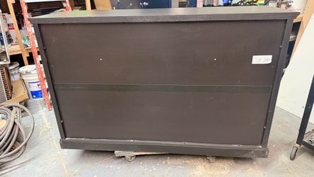 Black Wood Storage Cabinet / Sideboard with Glass Doors – Good Condition