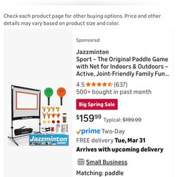 Jazzminton Sport Paddle Game