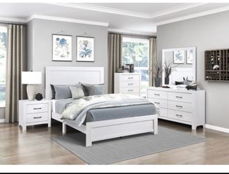 Full size bed frame with box spring and mattress