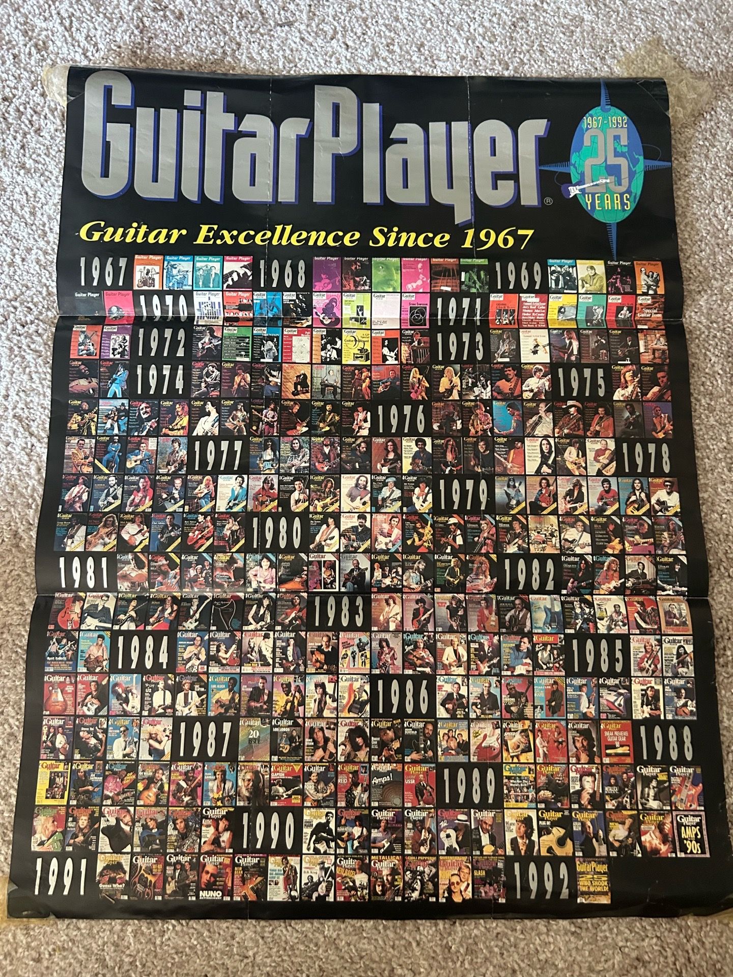 Vintage Guitar Player Magazine Poster 25 Years 1(contact info removed)