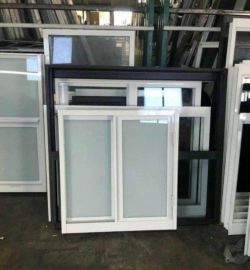 Vinyl Sliding Window with Frosted Glass