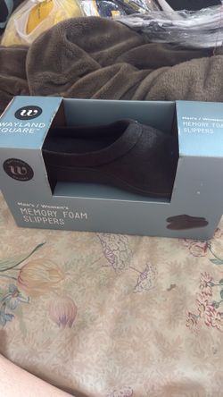 Wayland Memory Foam Slippers Hard Sole Gray Unisex Size Sm Women 7-8/Men 6-7 NEW