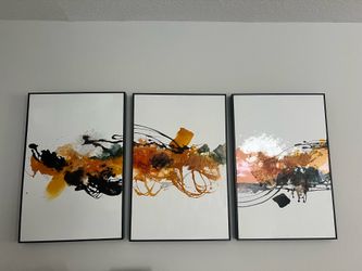 Modern Abstract Wall Art (Set of 3) – Framed Canvas Set