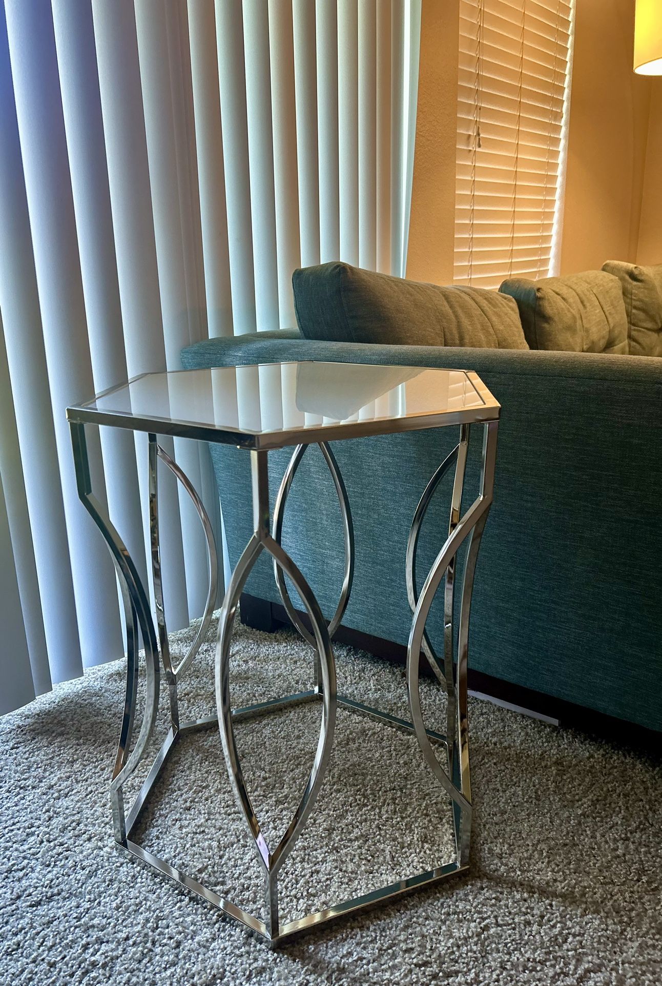 Chrome & Glass End Table