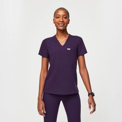 Figs Catarina One Pocket Scrub Top- Purple Jam