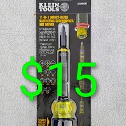 KLEIN TOOLS 11-IN-1 Ratcheting Screwdriver/Nut-Driver 