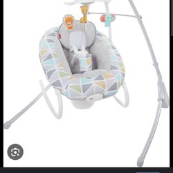 Fisher-Price 2-in-1 Deluxe Cradle 'n Swing White/Gray 