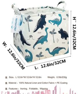Dino Print Waterproof Storage Hamper for Kids Laundry and Toys Thumbnail