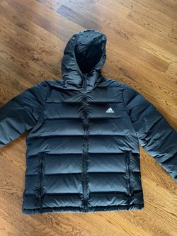 Adidas Black Puffer Jacket with Hood Large