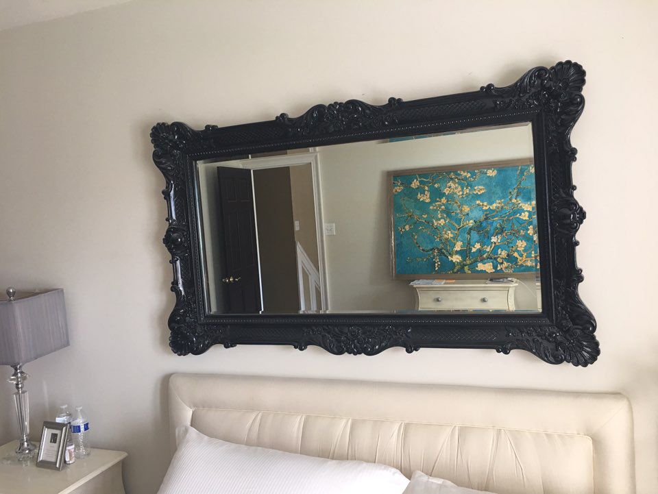 Beautiful black rococo mirror