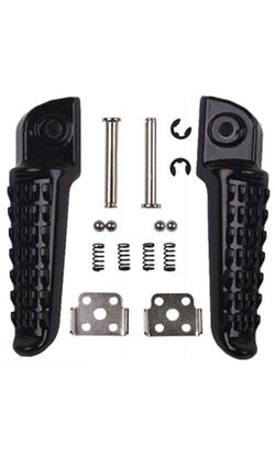 TCMT Black Rear Foot Pegs Motorcycle Footpeg Footrest Bracket Set For Kawasaki ER6N NINJA 650R 2006 2007 2008 2009 2010 2011 2012 2013
