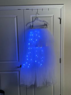 White high-low Tulle LED Light-Up Skirt - Women's Party Skirt O/S