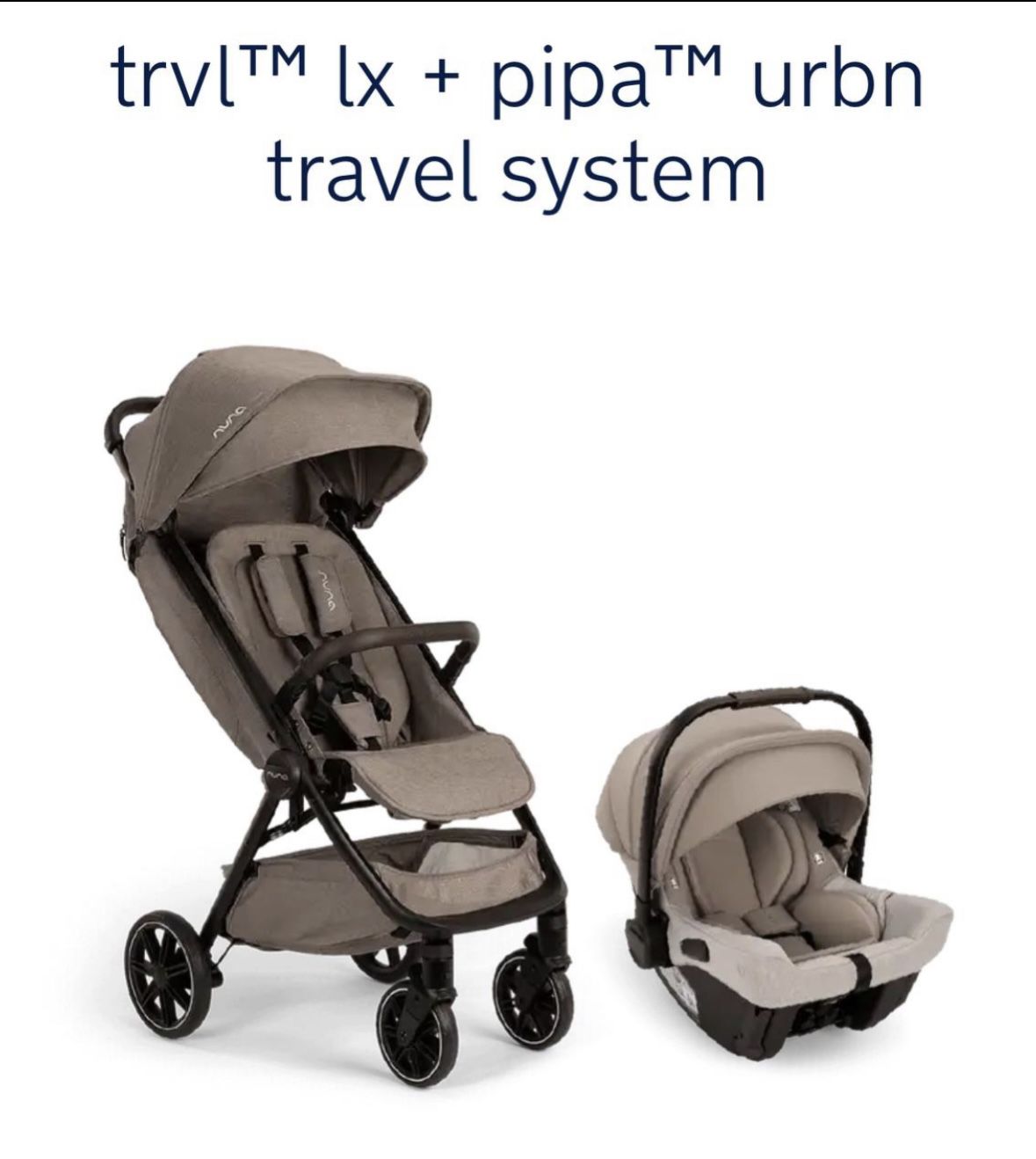 Nuna TRVL LX Stroller & PIPA Urbn Infant Car Seat Travel System