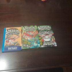 Captin Underpants Books 11, 9, and 4