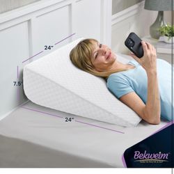 BRAND NEW IN BAG Bed Wedge Pillow  for Multi Position Use | Memory Foam Wedge Pillow for Sleeping | Works for Back Support, Leg, Knee | Includes Outer