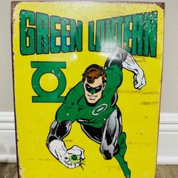 Retro The Green Lantern TIN SIGN metal wall vtg decor DC Comics poster