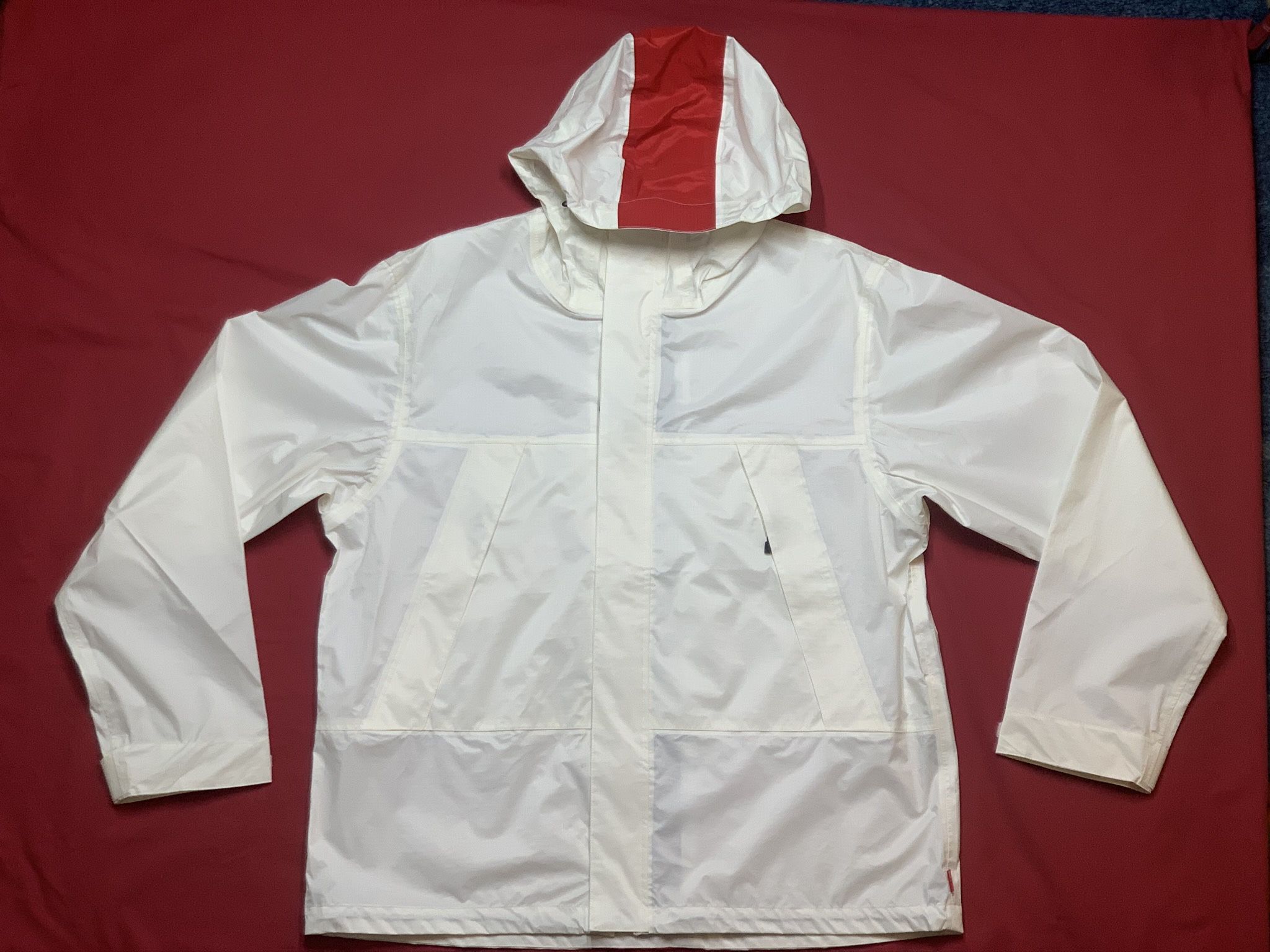 Supreme Taped Seam Red/White SS18 Rain Jacket