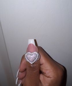 Moissanite Heart Ring size 9