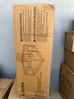 Brand New 50”×50” Baby Playpen Kids Safety Play Yard Gray | Unopened Box