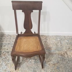 Vintage, solid wood (Maple) with cane seat child's youth rocking chairs.