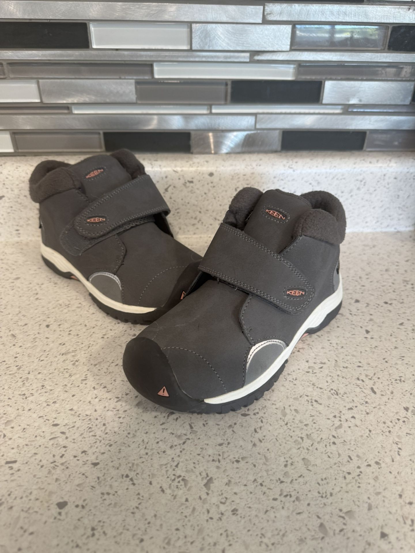Keen Kootenay II KeenDry Gray Waterproof Hook & Loop Ankle Boot Kids 13