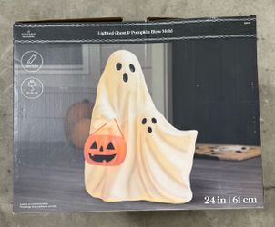 24" Lighted Ghost & Pumpkin Blow Mold by Ashland