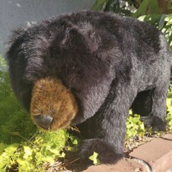 Ditz Design Black Bear 🐻 Stuffed Animal.    Hen House Joyce Ditz Design.  black bear  footstool 30" long 18" tall..  
