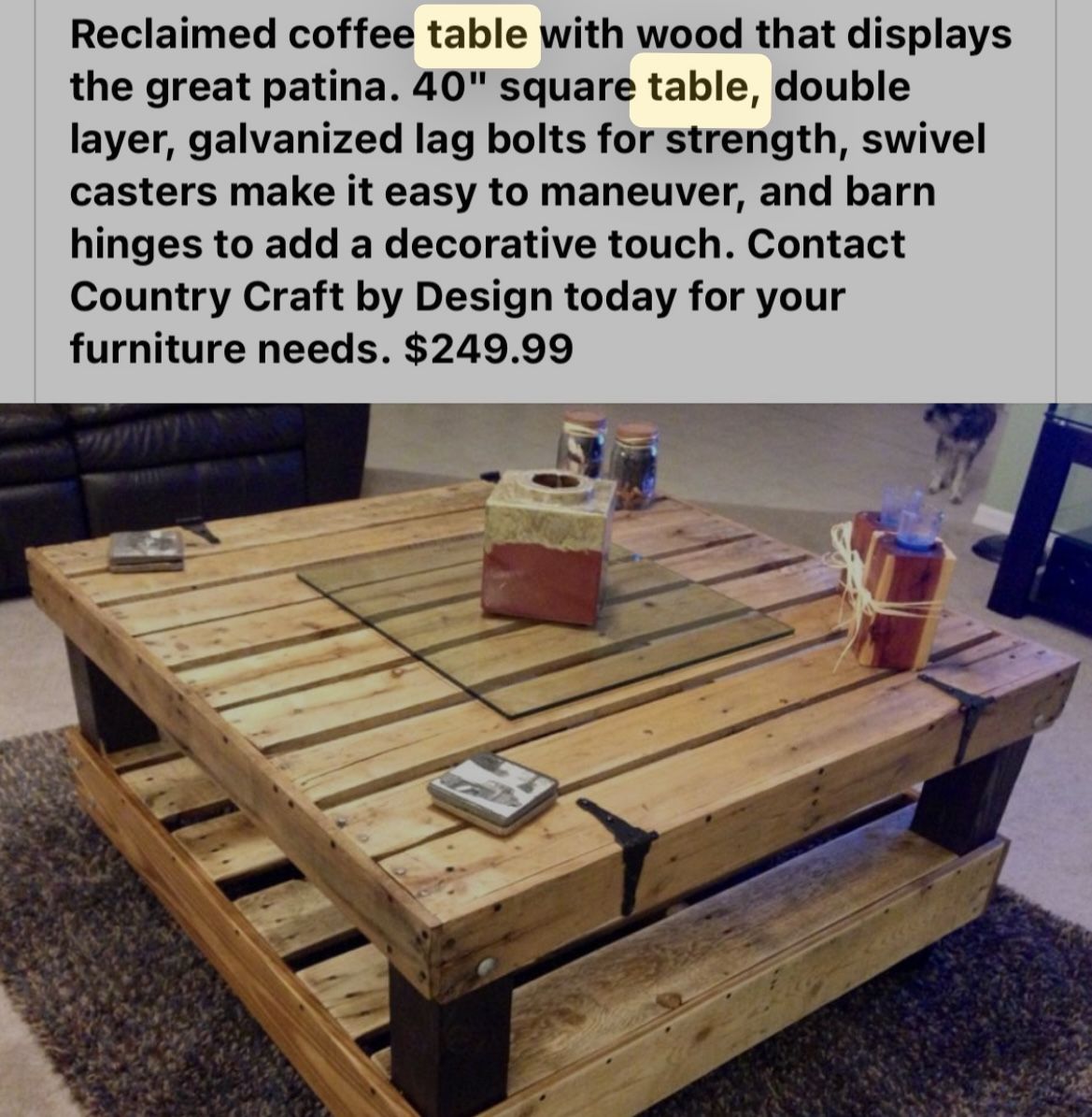 Rolling Pallet Table