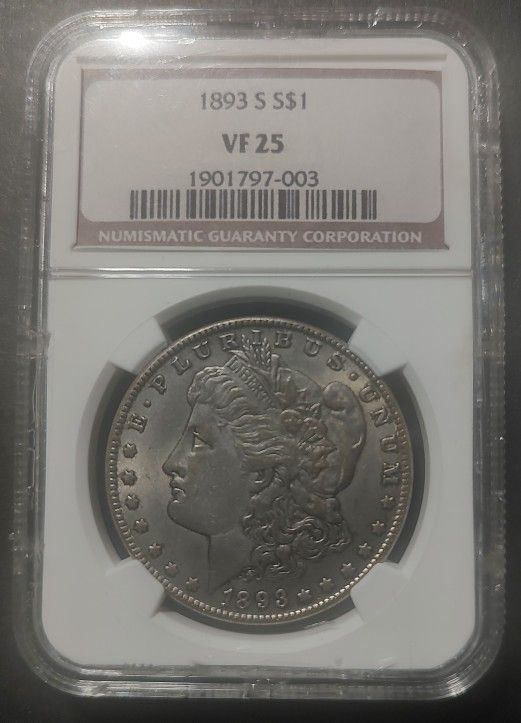 1893 -S, Morgan Silver Dollar.           NGC.    ( VF25) ***Rare***