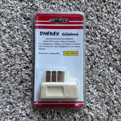 Omenex French Telephone Adapter PTT T Plug 6 Pin to RJ11 RJ12 Female 390212