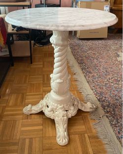 Vintage Round Marble Outside Table