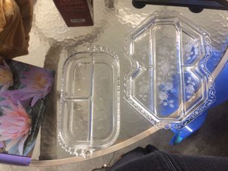 Beautiful antique glass serving dishs
