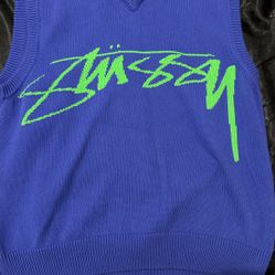 stussy sweater vest ‘blue’