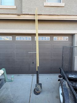 Two 12' OshKosh Digging Shovels Extra long Reach Post Hole auger